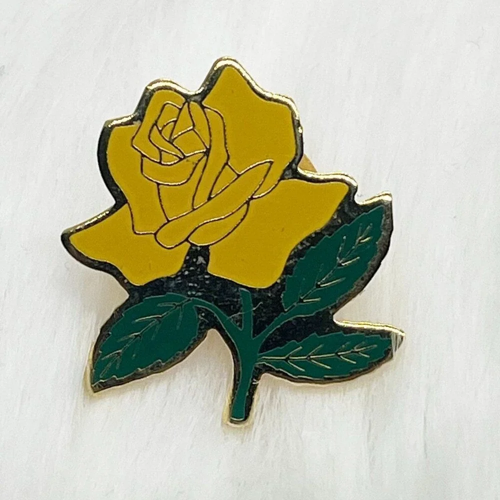 🔮 5/$25 Vintage Yellow Rose‎ Of Texas Pin